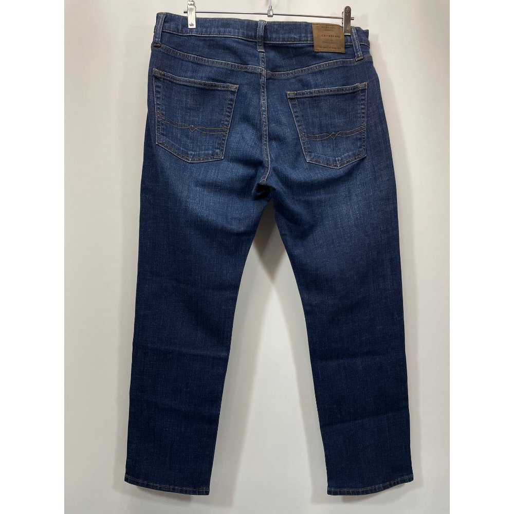 Lucky Brand 221 Jeans 34x30 Straight Leg Comfort Dark Blue Denim Mens - Picture 2 of 9